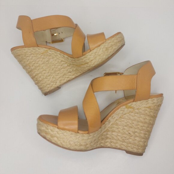 Michael Michael Kors Giovanna Leather Wedge Sandal Women's Size 6.5M - Picture 4 of 15